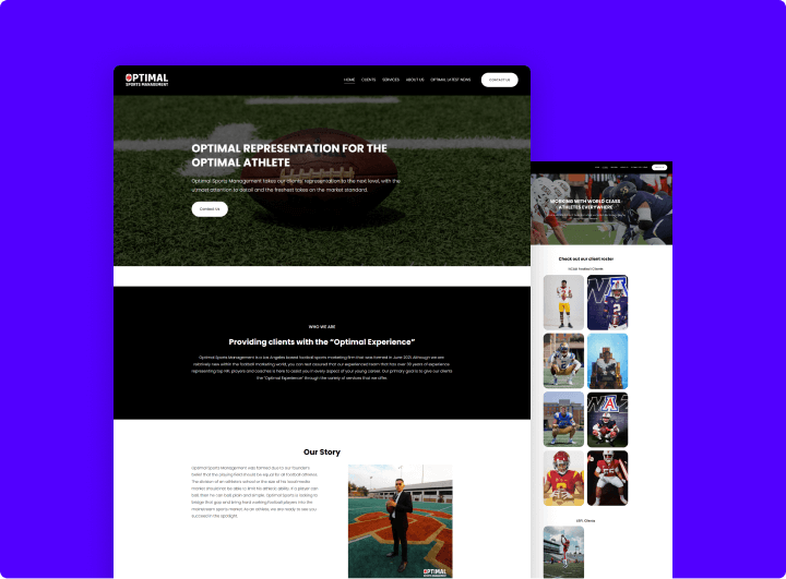 Web Design Orillia for Optimal Sports