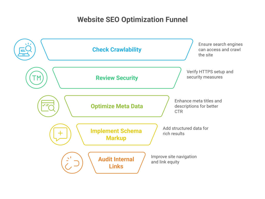 Website SEO optimization funnel